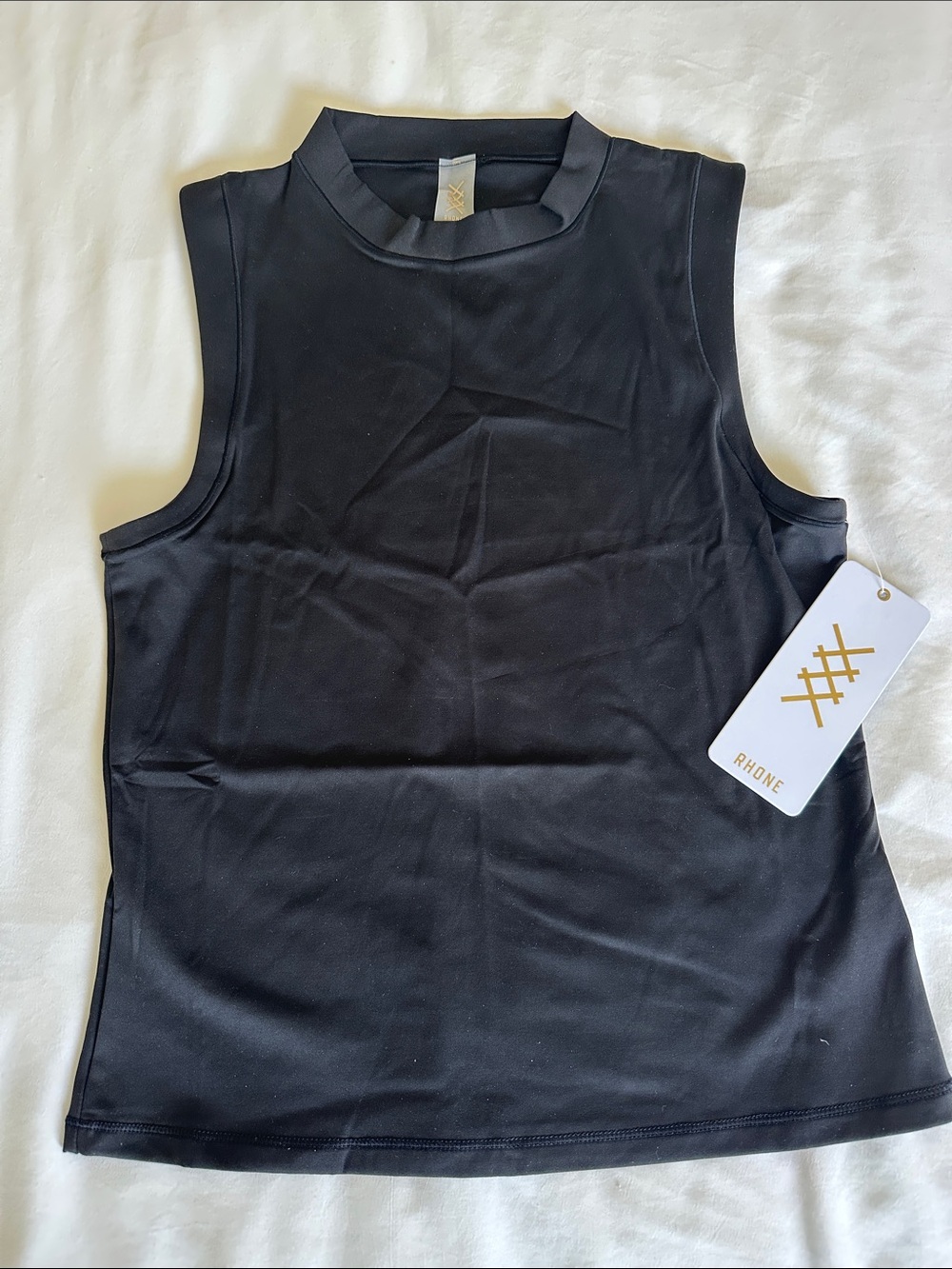RHONE Black Sleeveless Mock Neck Tank